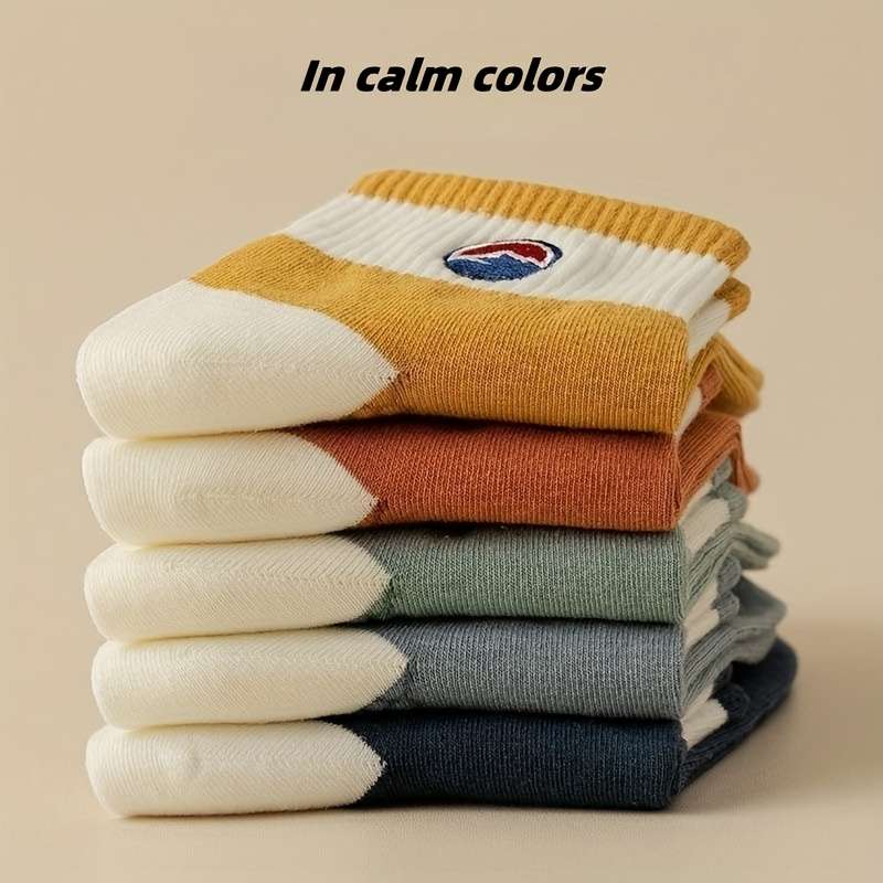 5 Pairs Mixed Colors One Size High Elastic Socks