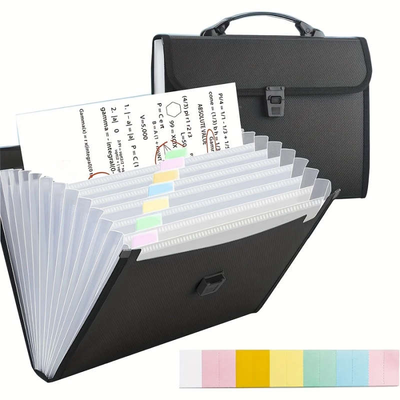 Waterproof A4 Paper 13 Pocket Folding File Organizer With Handle