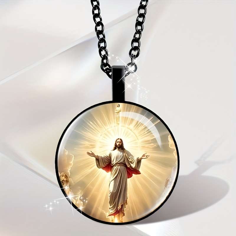 1 Piece Silvery Jesus Theme Pendant
