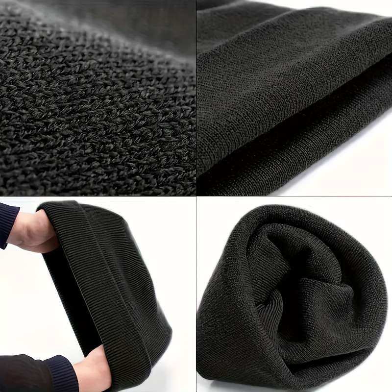 1pc Elegant Black Acrylic Beanie Y2K Style Knit Winter Cap Cozy Warm Fashionable Daily Wear Han