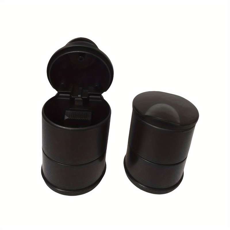 1pc Fit Black Car Ashtray for Cup Holder Compact Easy-Clean PBT Plastic Perfect for Cars Truc