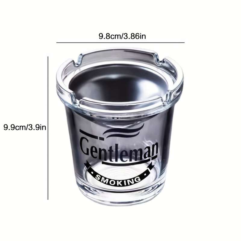 1pc Glass Funnel Ashtray with Lid Classic Round Design No Power Needed Windproof Dustproof
