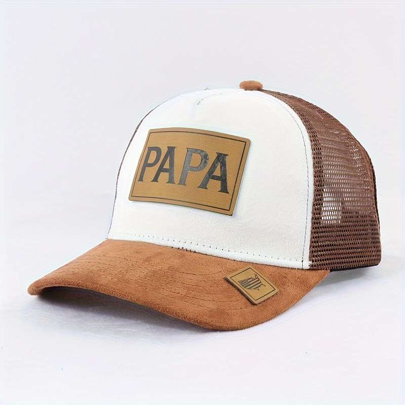 1pc Breathable Mesh Baseball Cap for Men Women Adjustable Sun-Protective Trucker Hat with Tren