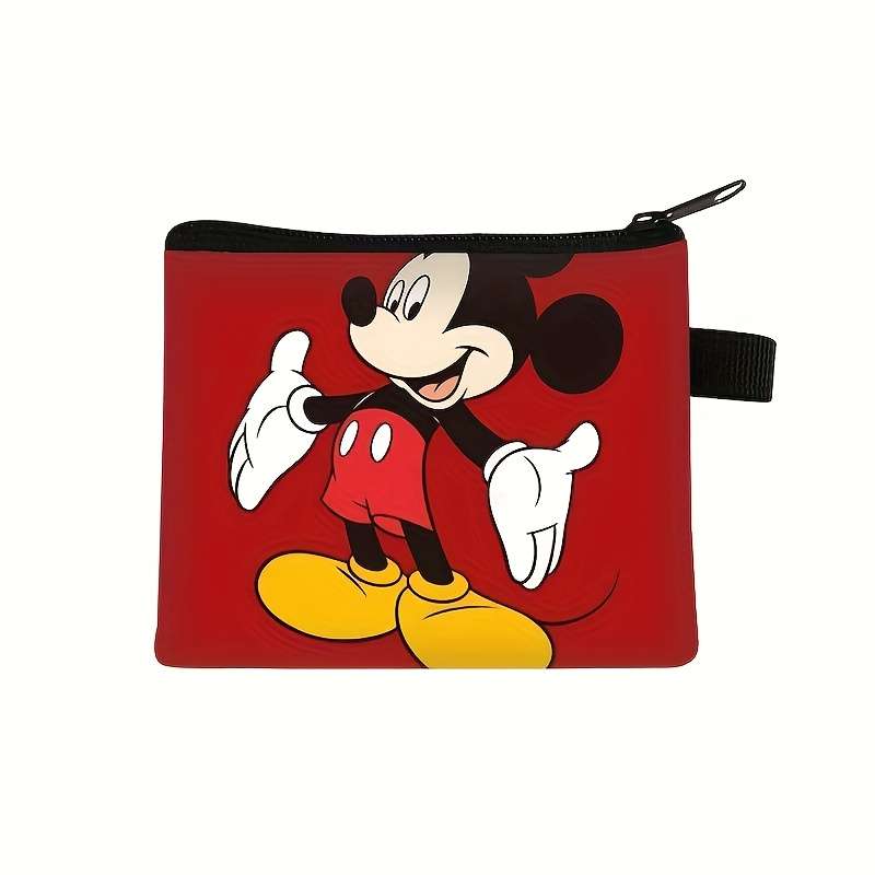 1pc Minnie Mouse Mini Coin Pouch Cute Zippered Cartoon Bag with Playful Design Polyester Materia