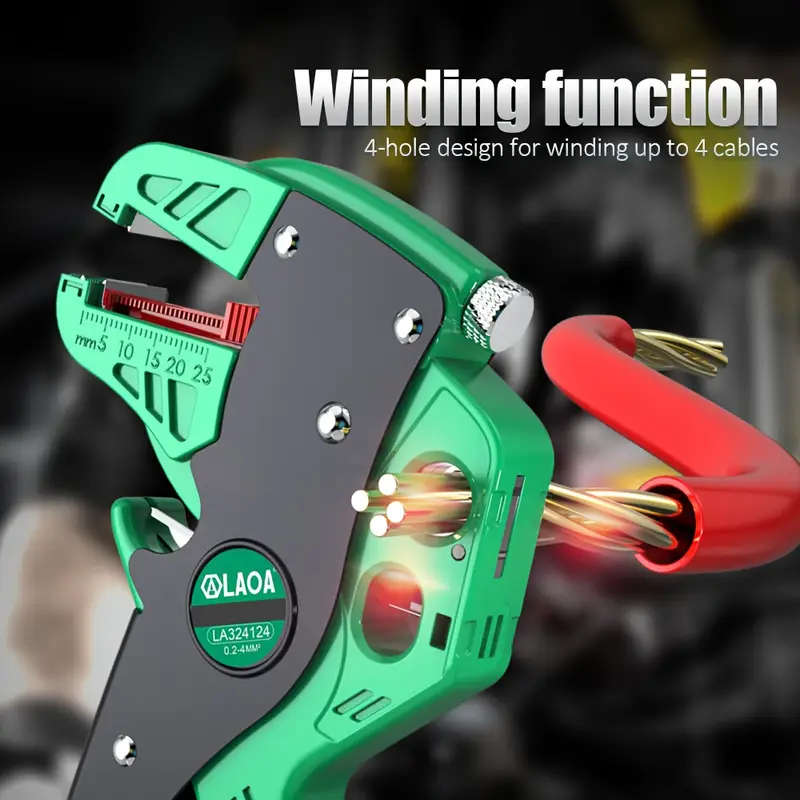 1pc Professional Automatic Wire Stripper and Cutter Multifunctional Tool with Winding and Split Line