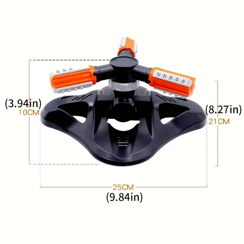 1Pc 360 Degree Automatic Rotating Triple Spigot Sprinkler Nozzle