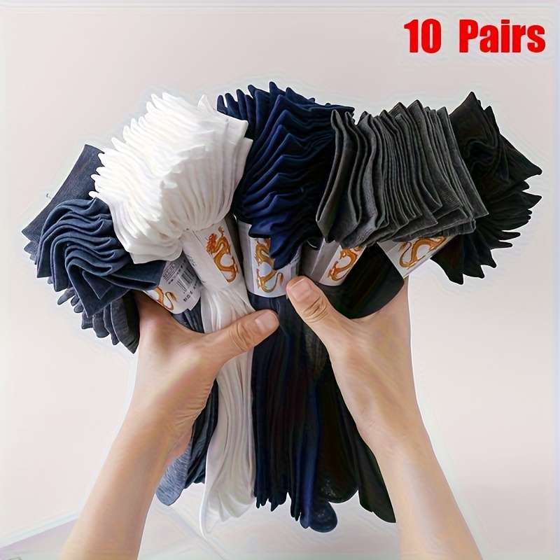 10 Pairs Gray One Size High Elastic Socks