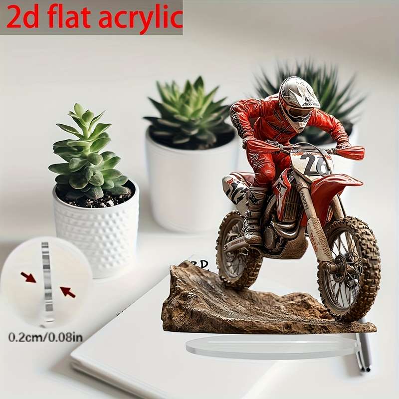 1pc 2D Flat    Design Mountain Bike Ornament Easter Gift Acrylic Sign Ornament Cozy