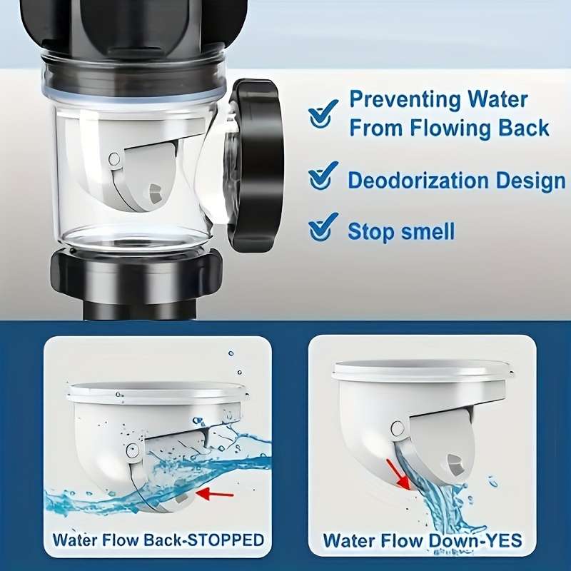1pc FlexiDrain Stainless Steel ABS Sink Drain Pipe Flexible Space-Saving Design Tool-Free