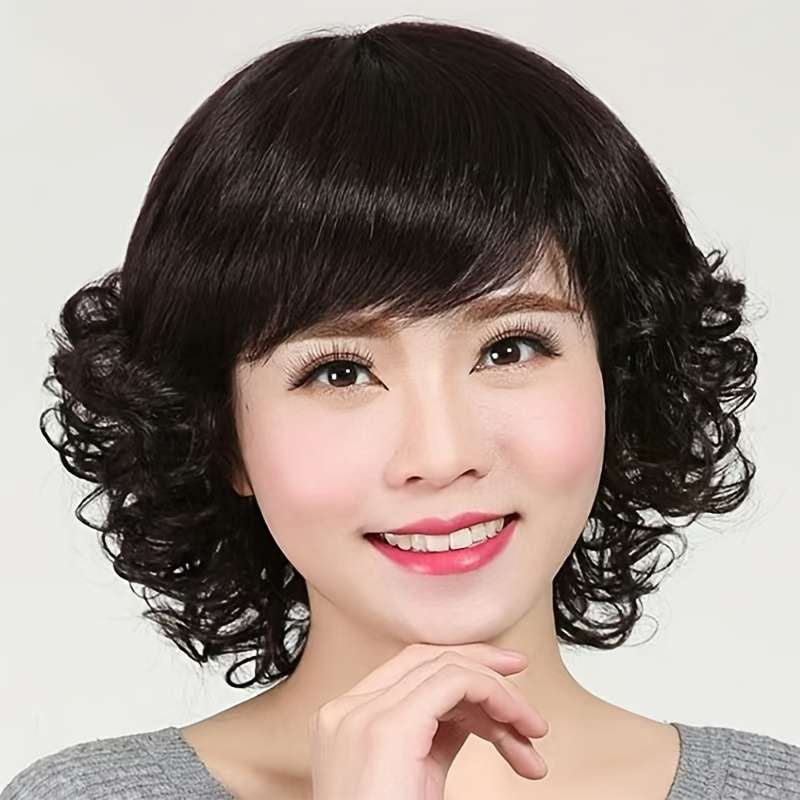 1Pc Black 35.56cm Fashion Design Wig