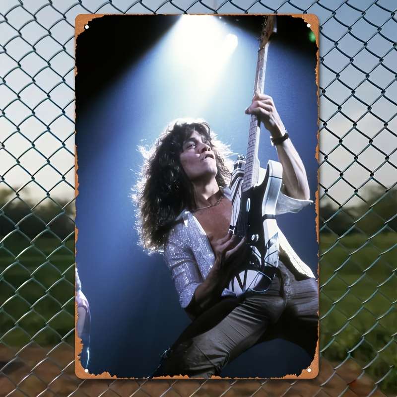 1pc  Eddie Van Halen Iron Wall Art Vibrant 20.32x30.48 cm Rock Music Poster Ready to Hang Hom