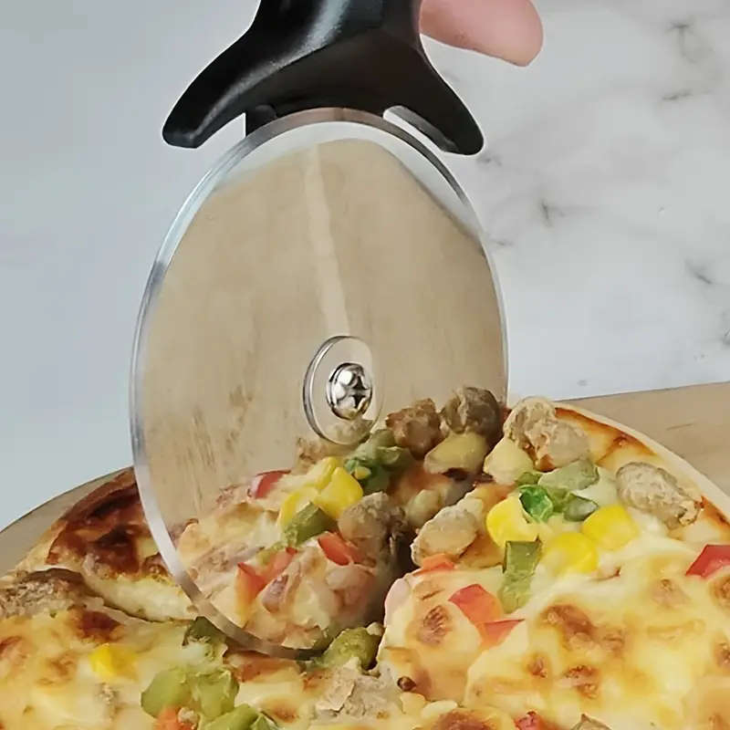 1pc Stainless Steel Pizza Cutter Perfect for Slicing Serving Ideal Baking Tool for Home and Professi