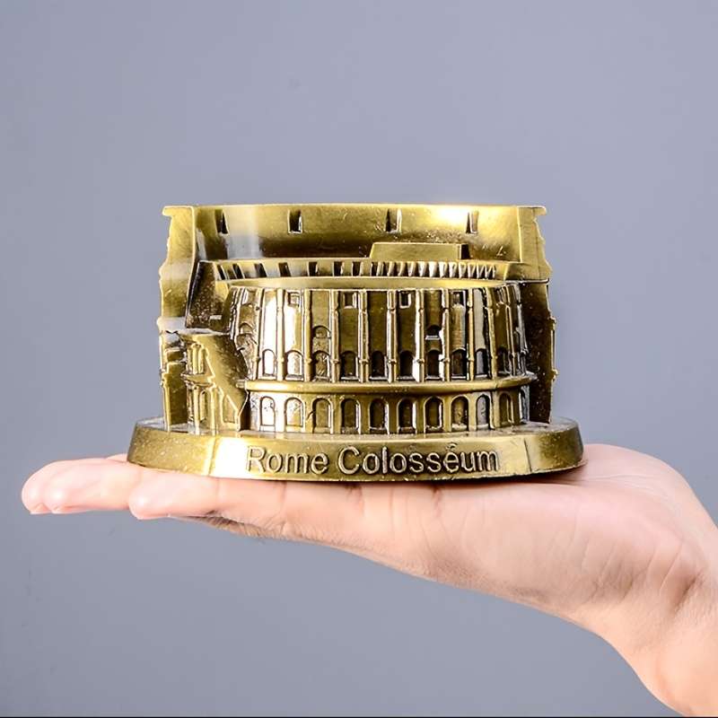 2D Flat 1pc metal Roman Colosseum model ashtray handicrafts home and office ornaments holida