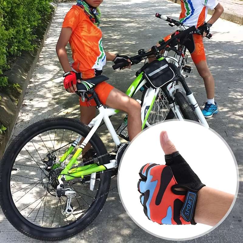 1 Pair Red Size L For 6 To 10 Years Old Outdoor Sports Gloves