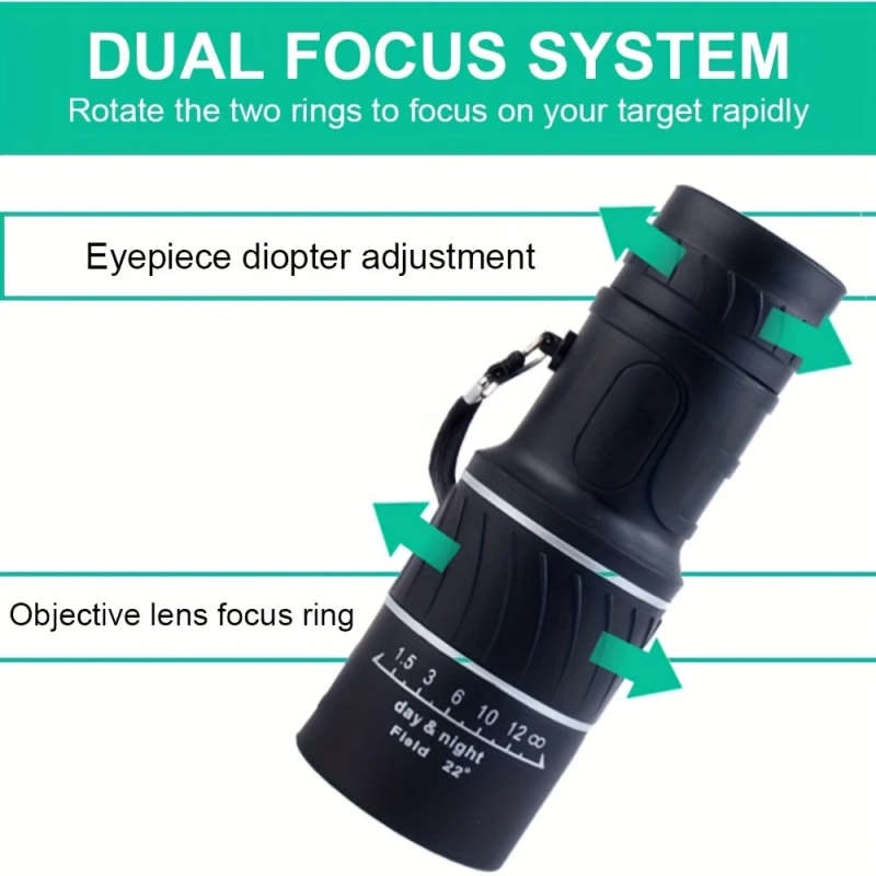 1pc 10X42 High-Powered Monocular Telescope for Adults 10X HD Optical Clarity Compact Design Manual F