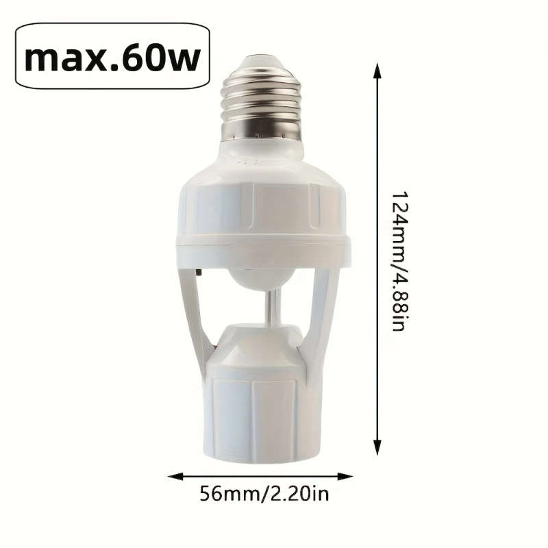 1pc 360 Degrees PIR Human Induction Motion Sensor LED Night Lamp Socket Base E27 Delay Time Adjustab