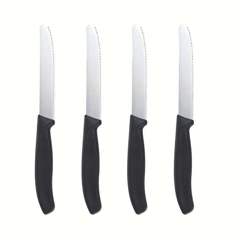 4pcs Premium Stainless Steel Knife Set Sharp Corrugated Edge for Easy Cutting Ergonomic Han