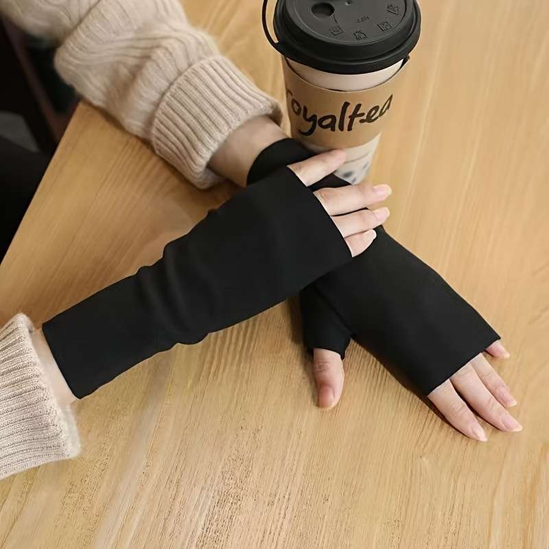 1 Pair Grey Warm Gloves