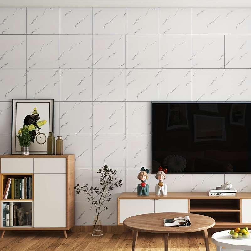 24pcs Wall StickersMarble Light gray