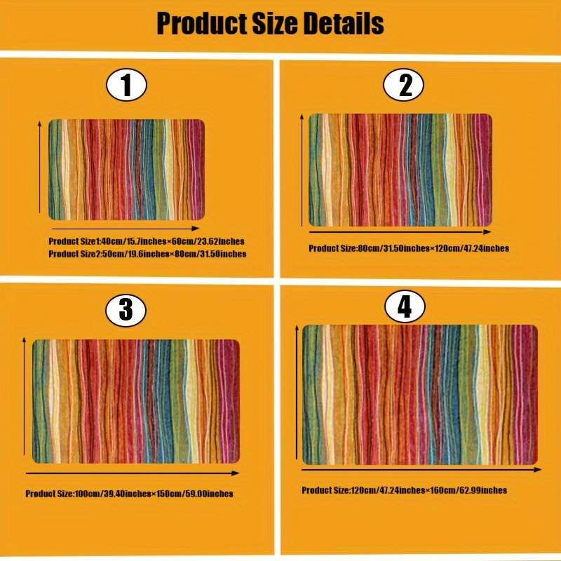 1Pc Polychrome 50x80cm Floor Mat