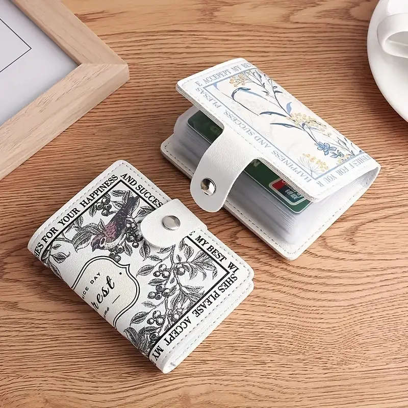 1pc Women's Classic Style Multi-Slot Credit Card Holder Elegant Small Credit Card Holder With Snap B