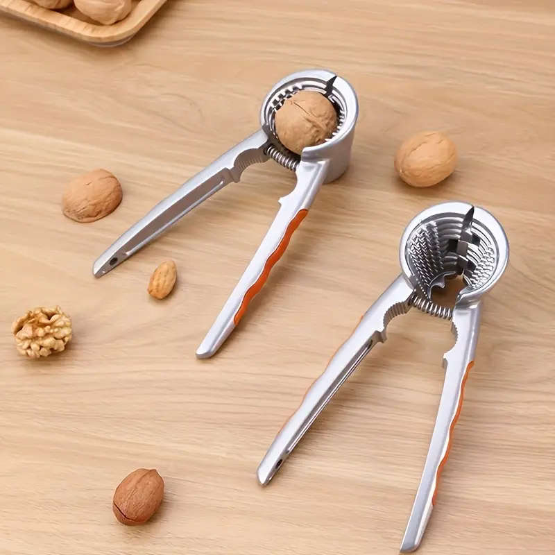 1pc Heavy-Duty Stainless Steel Nut Cracker Ergonomic Non-Slip Handle Multi-Functional Walnut Shell R