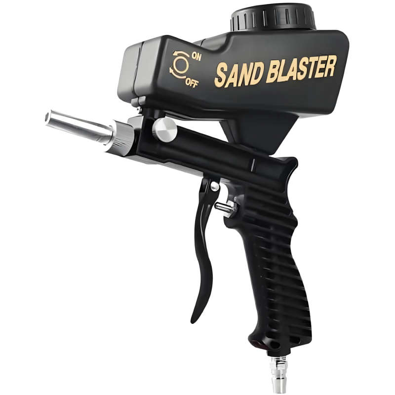 1pc Air Compressor Sandblasting Gun Kit Handheld Sandblaster Suitable for Metal Wood and Glass Porta