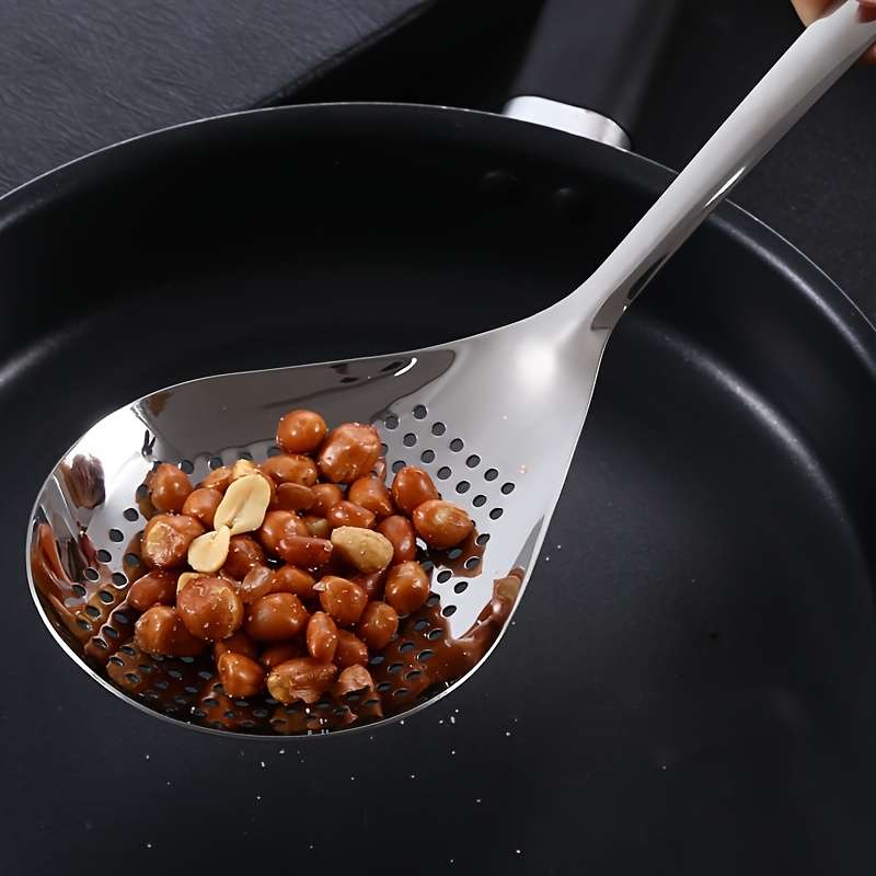1pc LDQ Stainless Steel Kitchen Strainer Spoon Uncharged Durable with Perfect for Dumplings