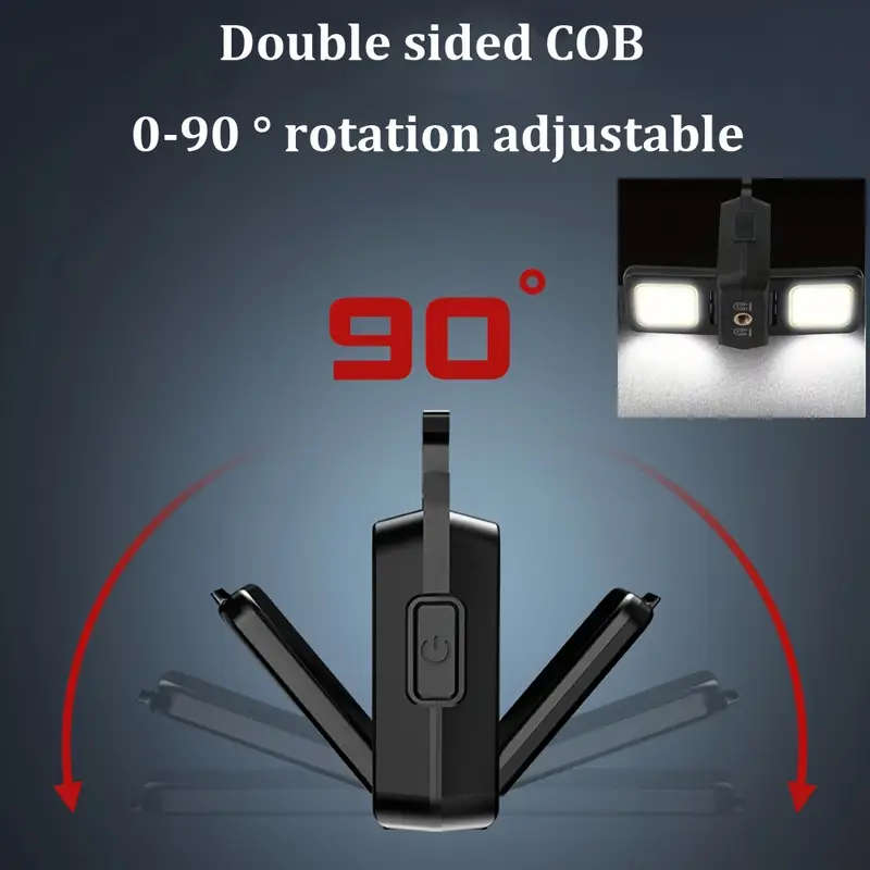 1pc LED Keychain Flashlight USB Rechargeable Multifunctional Portable Torch