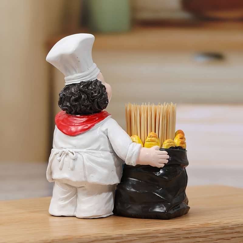 1pc Chef-Inspired Resin Toothpick Holder Countertop Bread Design for Kitchen Dining Decor