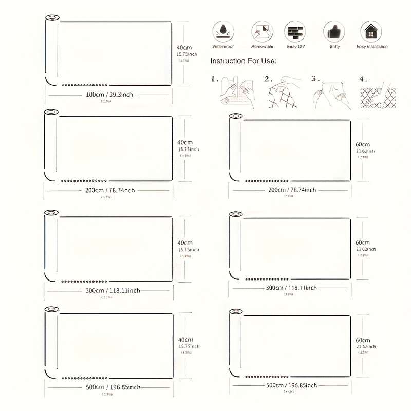 1PC Wall Stickers40x200cm 15.75inx78.74in