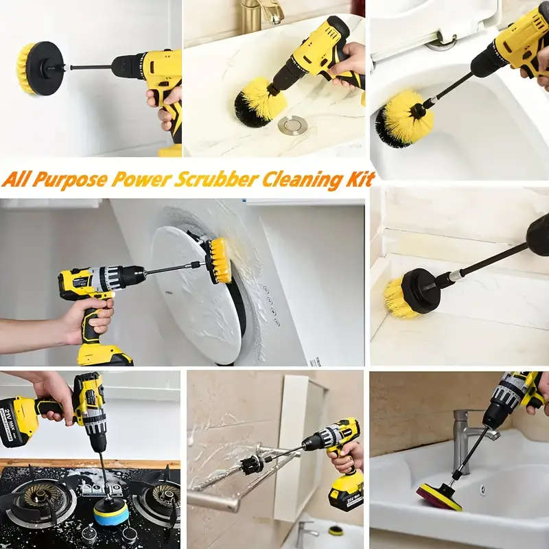 A Drill Brush Head, Yellow Electric Cleaning Brush Replacement Head, Multifunctional Household Brush
