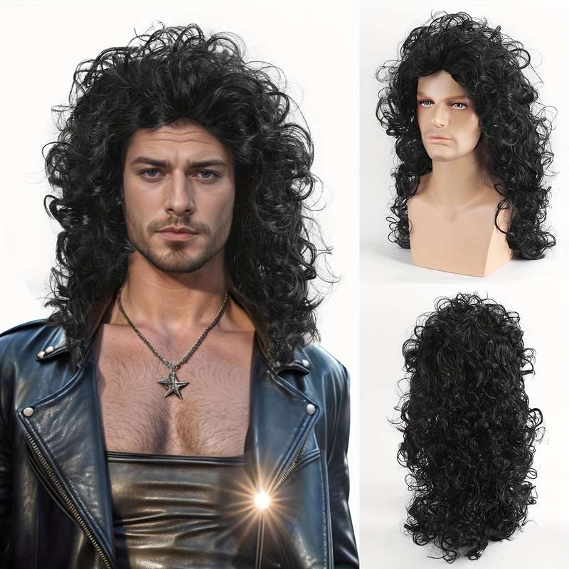 1Pc Black 60.96cm Fashion Design Wig