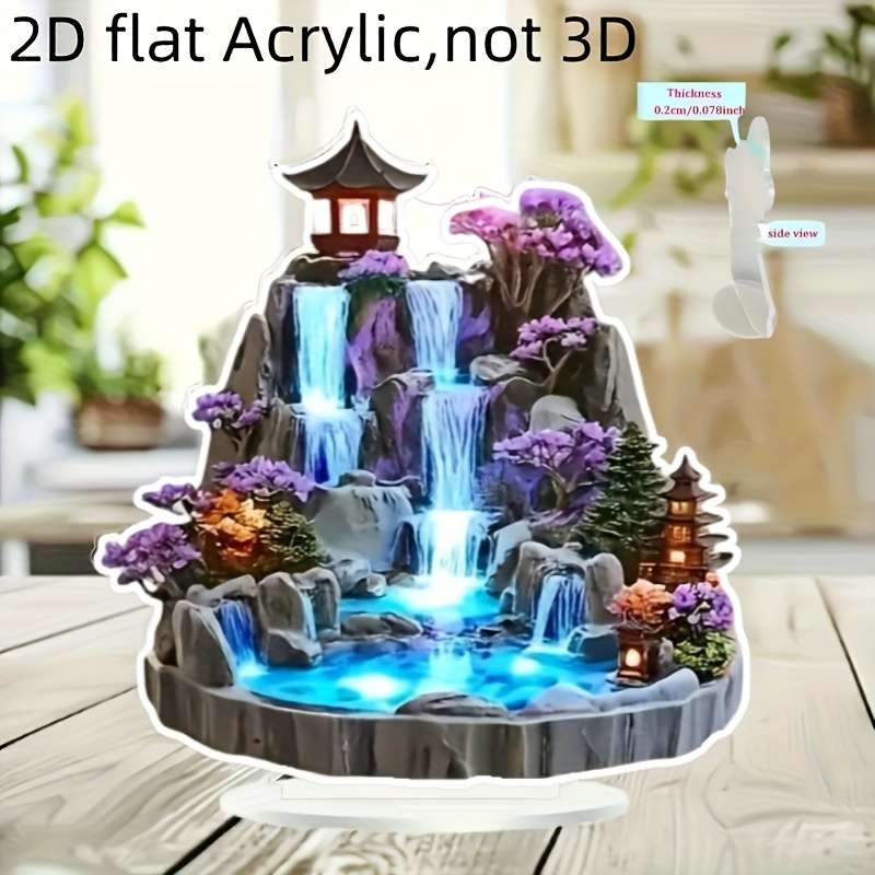 1pc 2D Flat  A  Design Featuring a Bohemian Acrylic Japanese Garden Tabletop Decoration Co