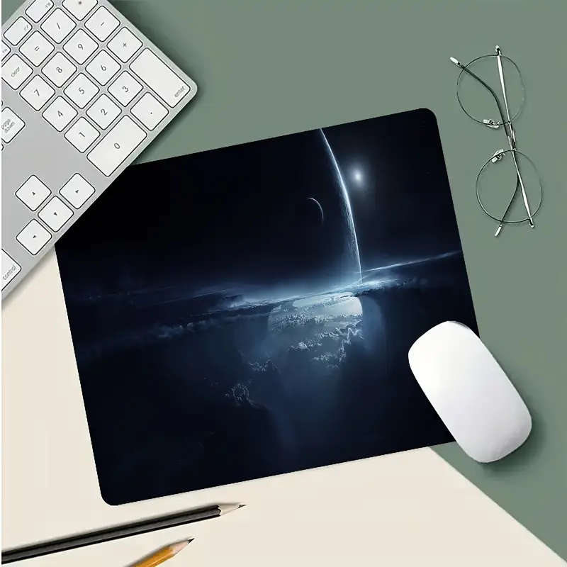 1pc 21x26cm Space Planet Mouse Pad Soft Rubber Base Washable Non-Slip Desk Mat