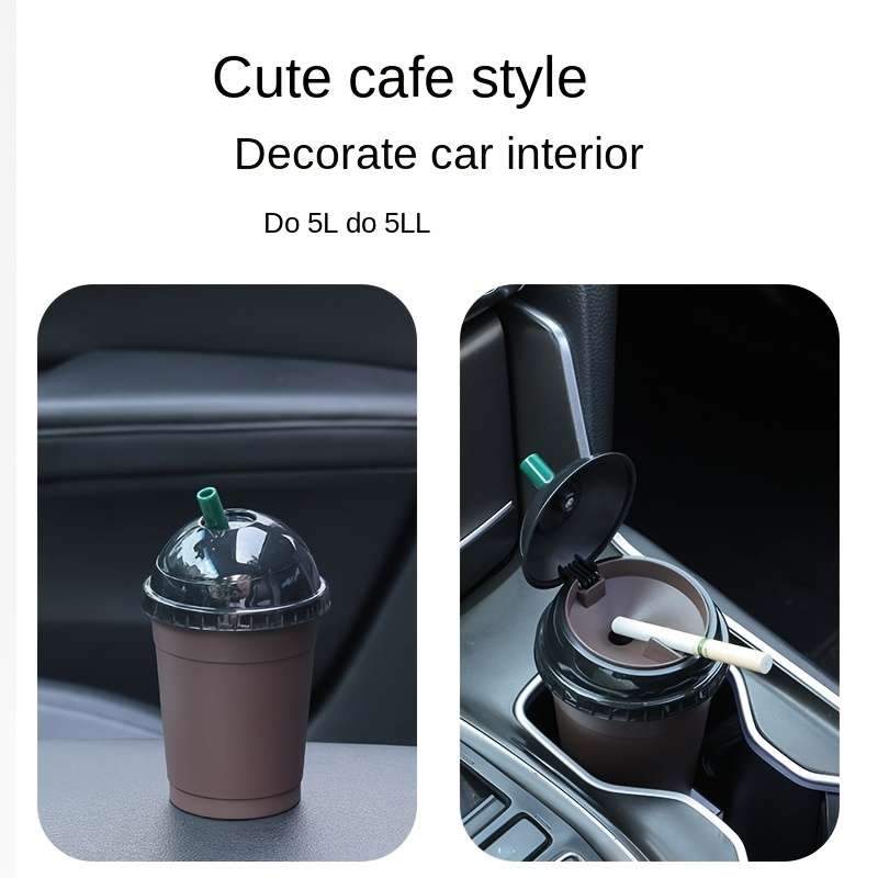 1pc High-Temperature Resistant Car Ashtray with Lid Portable Detachable ABS Ashtray for Coffee C