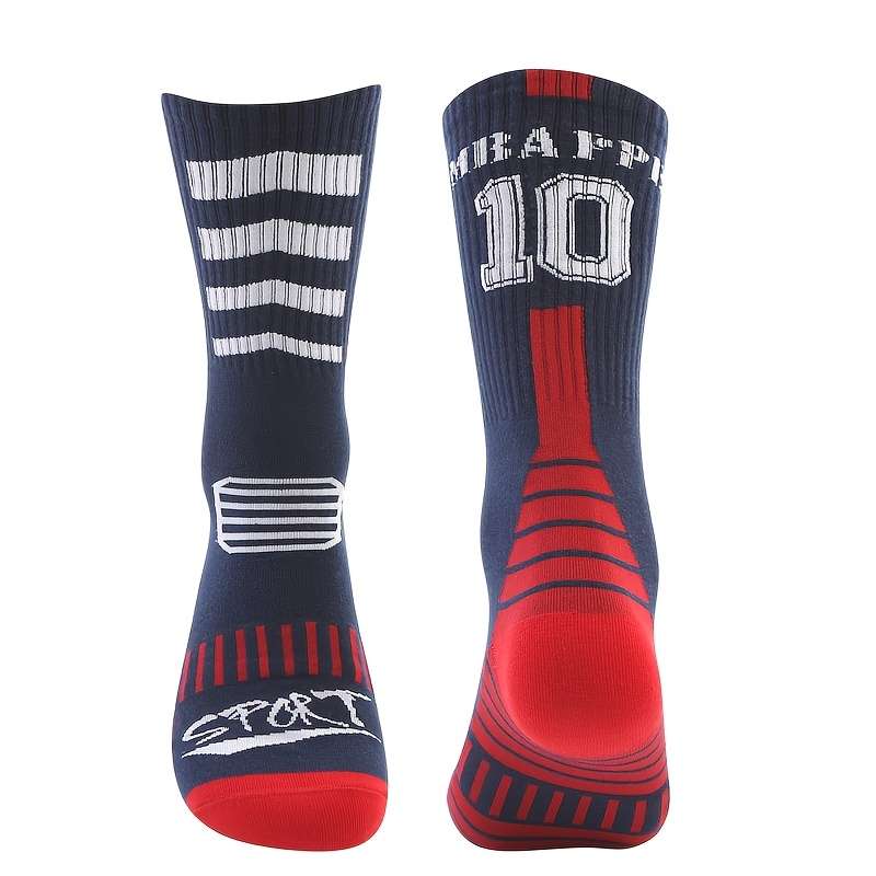 1 Pair White Luokou Blue Sock Bottom One Size Socks