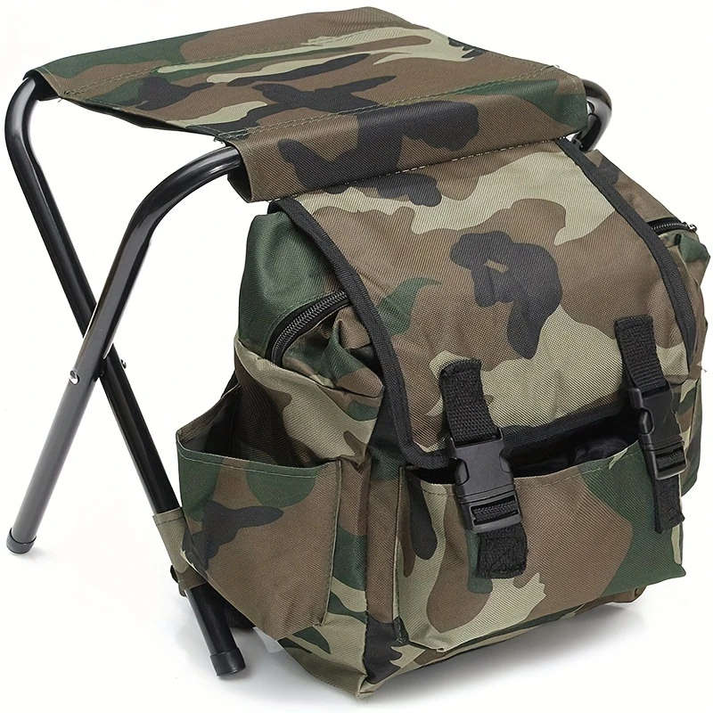 1pc Camping Stool with Bag Foldable Portable Lightweight and Stable Christmas Gift Color Sent Random