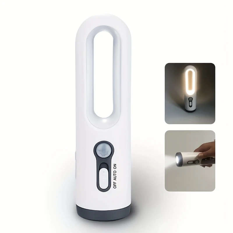 1Pc Modern Led Motion Sensor Night Light With Flashlight Function Portable Usb Rechargeable Adjustab