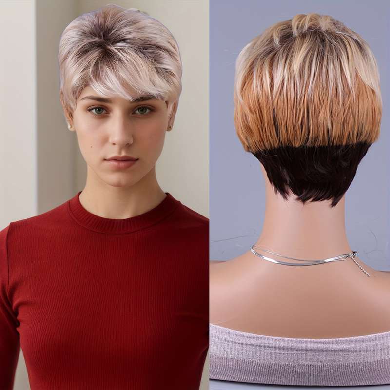 1Pc Golden Brown 20.32cm Fashion Design Wig