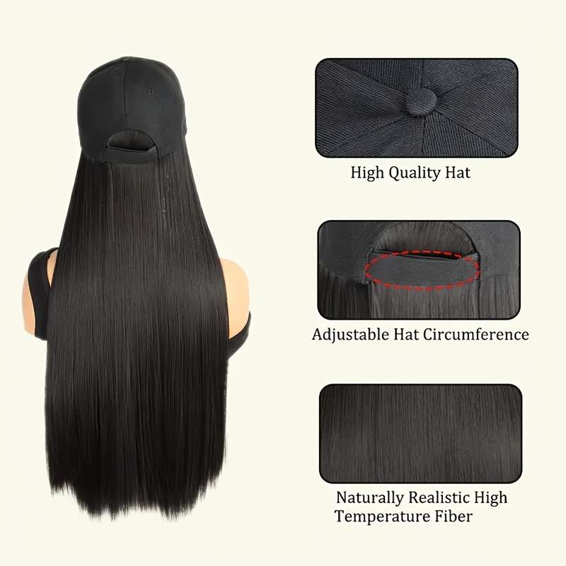 1Pc Black 40.64cm Fashion Design Wig