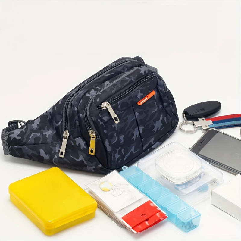 1pc Fanny Pack For Men Women Fashion Waterproof Waist Packs With Adjustable Belt Casual Bag Bum Bags