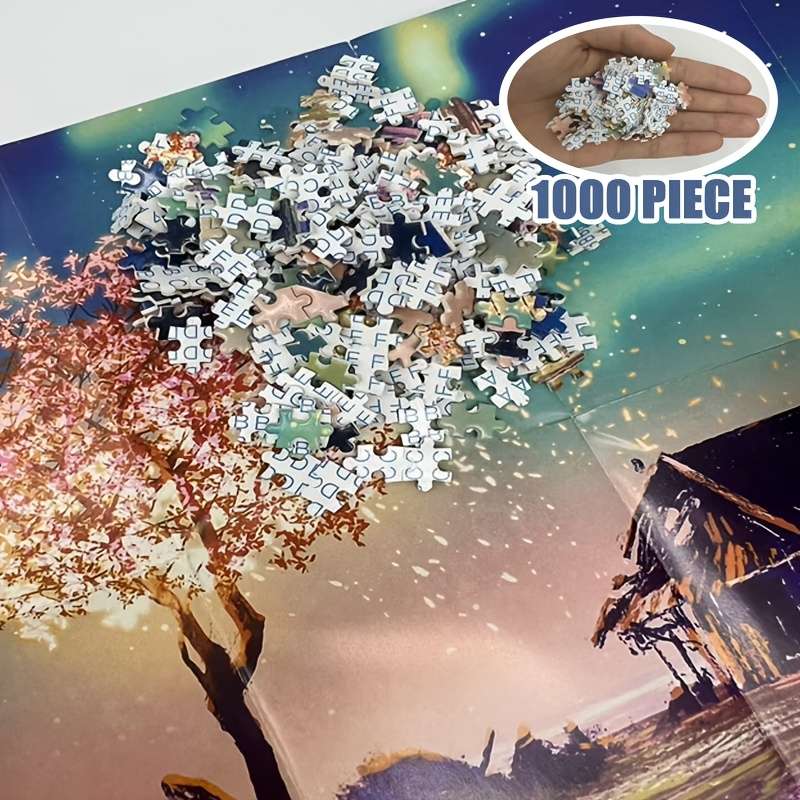 1000pcs MINI Jigsaw Puzzle Enchanting Fantasy Lamp Tree Scene 37.85cm x 25.91cm C