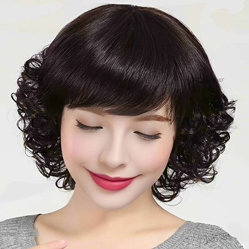 1Pc Black 35.56cm Fashion Design Wig
