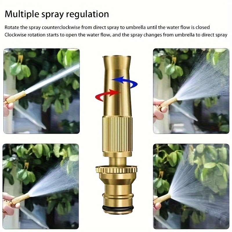 1Pc High Pressure Brass Spray Nozzle With Adjustable Hose