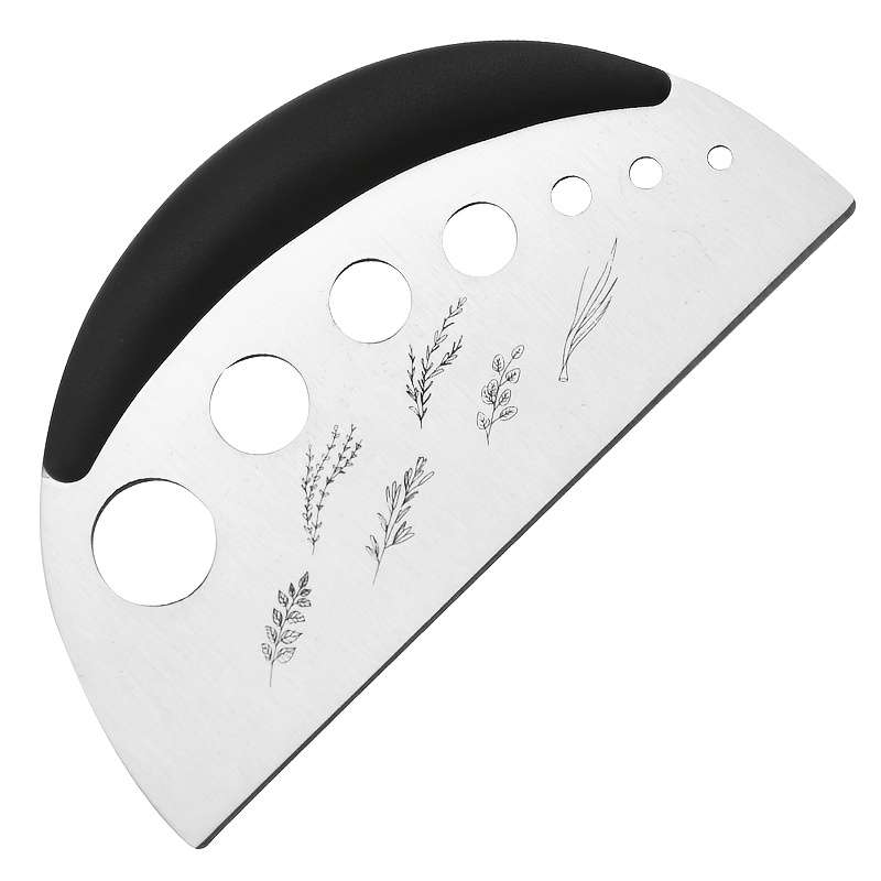 1pc Stainless Steel Herb Stripper 7-Hole Manual Kitchen Cutter with Safety Cover Round Blade for