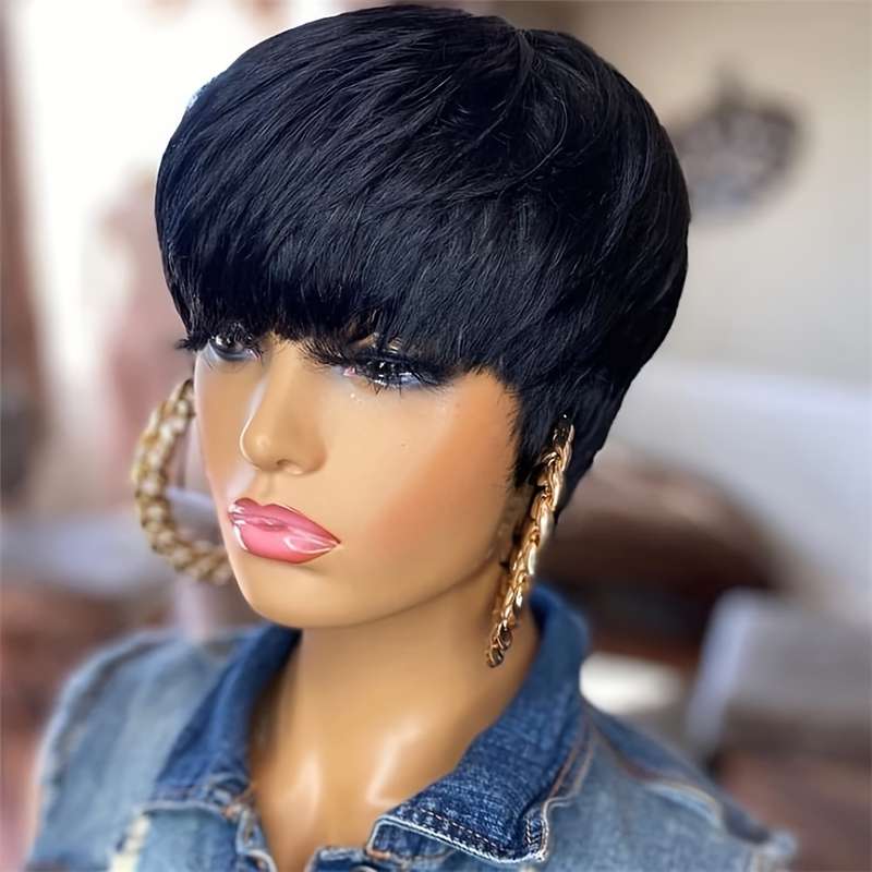 1Pc Black 15.24cm Fashion Design Wig
