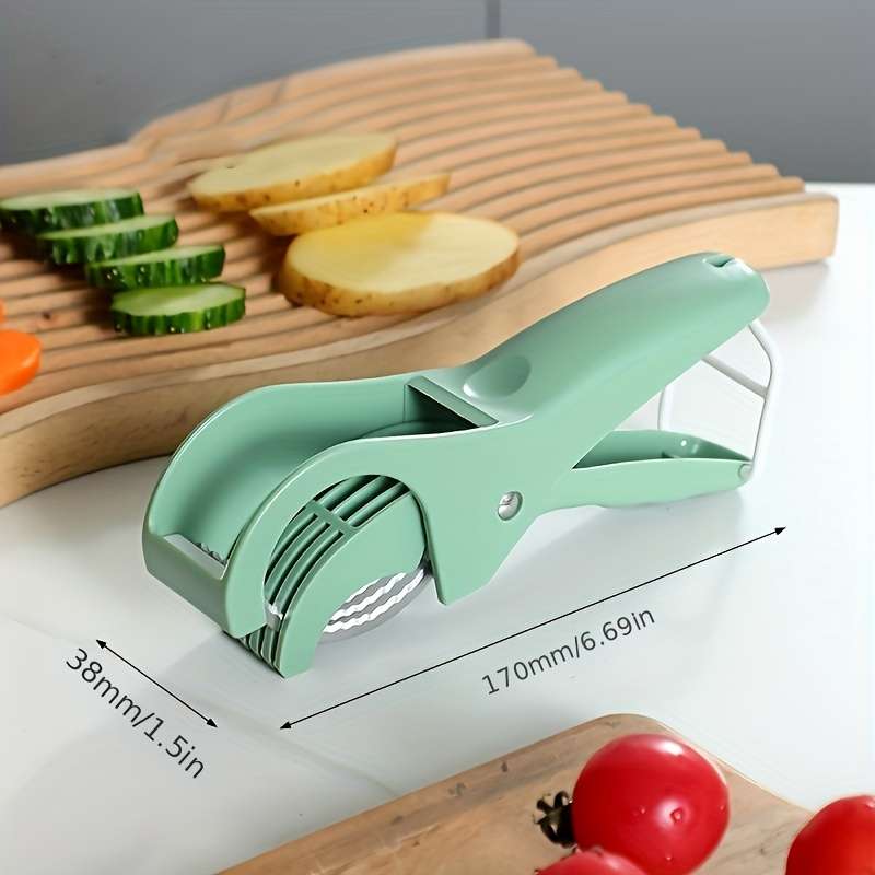 1pc Manual Handheld Vegetable Slicer with Stainless Steel Blades Multifunctional Fruit Vegg