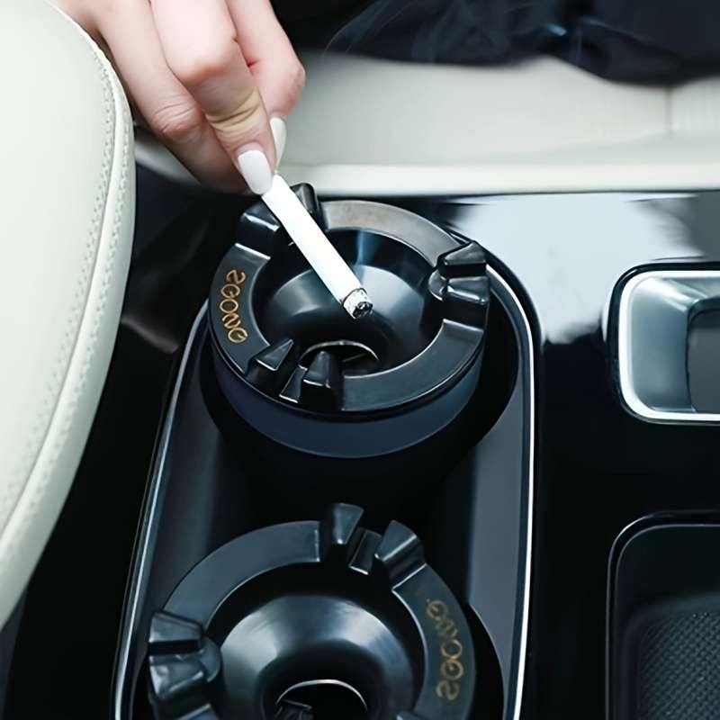 1pc Windproof Ashtray with Water Chamber Creative Funnel Design Dual Compartment for Cigare
