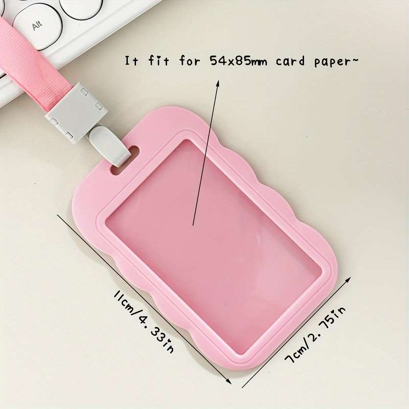 1pc 1 Set ABS Slide Card Holder 3 Inch ID Postcards Bus Rainbow Card Organizer With PP Buckle Lan